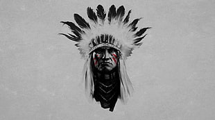 Native American digital wallpaper, Native Americans, feathers HD wallpaper