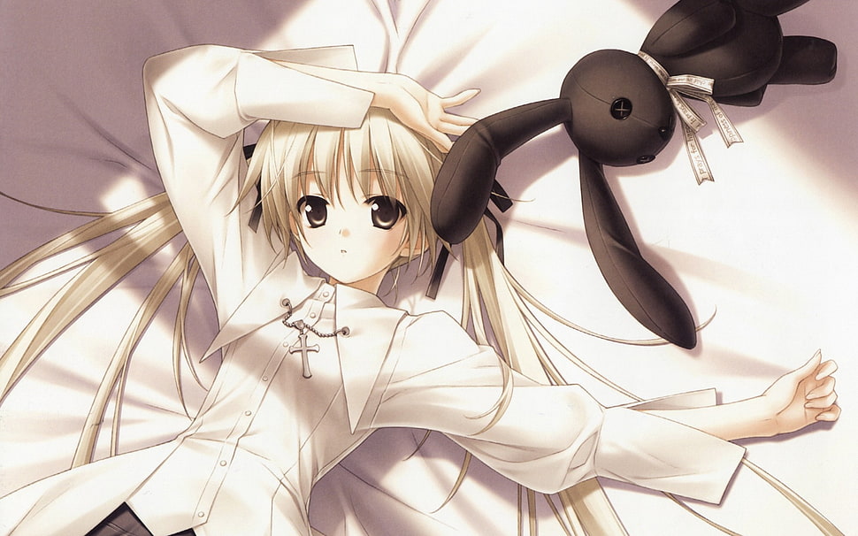 female blonde haired anime character HD wallpaper