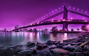 selective focus photography of Brooklyn Bridge, New York