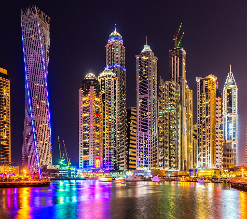 city buildings, Dubai, cityscape, city, skyscraper HD wallpaper