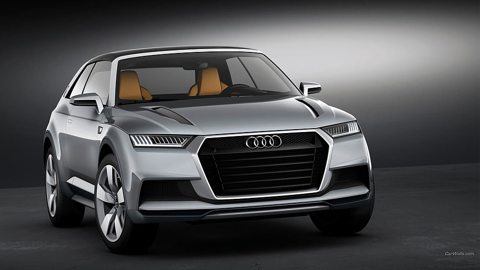 gray and black car stereo, Audi Crossline, Audi, silver cars, car HD wallpaper