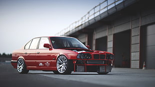 red BMW sedan, BMW