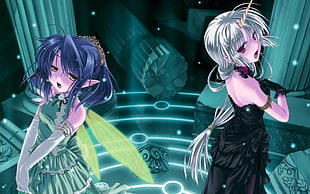 two girls fantasy anime character HD wallpaper