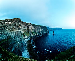beige cliff, Liscannor, Ireland, Rocks HD wallpaper