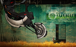 black and gray machine digital wallpaper, Portal 2, Portal (game), GLaDOS, Aperture Laboratories