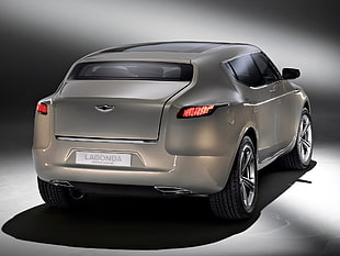 silver Bentley Lagonda showing rear end 3D illustration HD wallpaper