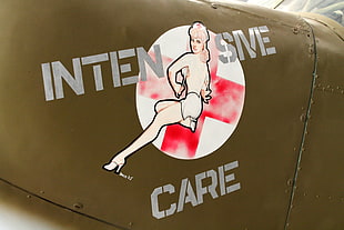 Nose Art, nurses, airplane, Bruce  HD wallpaper