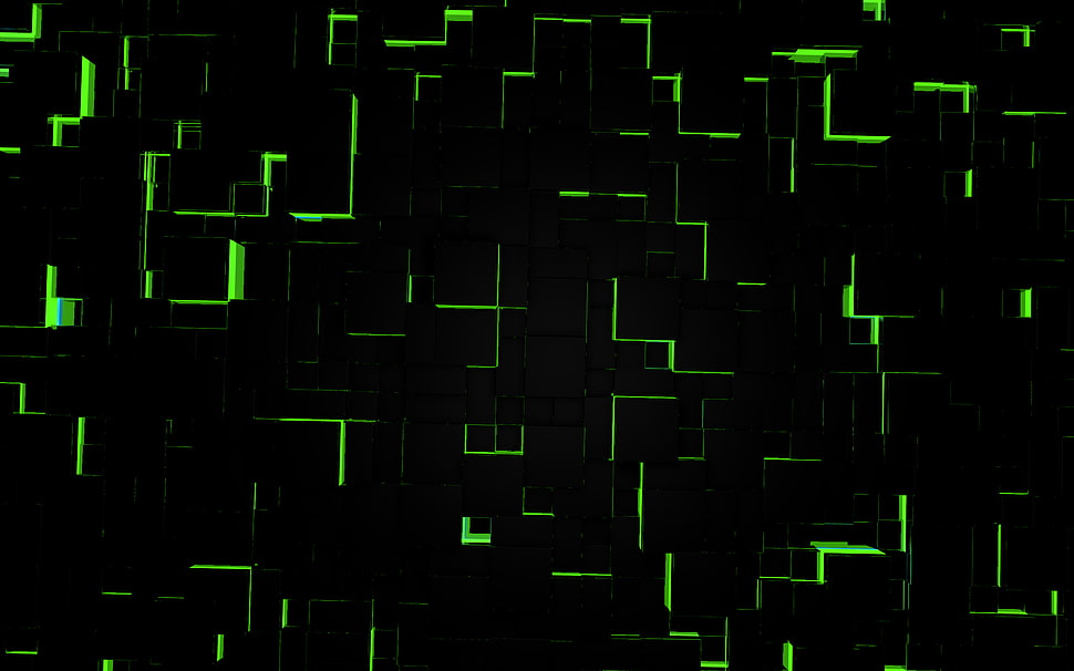 green and black wallpaper, digital art, abstract, black, green HD wallpaper