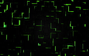 green and black wallpaper, digital art, abstract, black, green