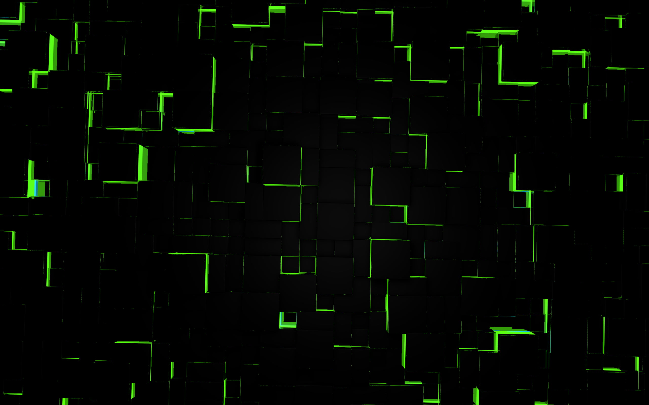 green and black wallpaper, digital art, abstract, black, green