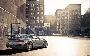gray coupe, Porsche, Porsche 911, GT2RS, race cars HD wallpaper