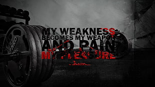 my weakness becomes my weapon and pain text HD wallpaper
