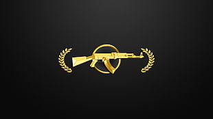 gold AK47 logo, Counter-Strike: Global Offensive HD wallpaper