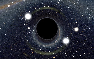 eclipse illustration, digital art, universe, black holes, space