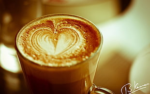 brown espresso coffee with heart HD wallpaper