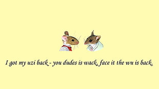 two brown mouse with text overlay, quote