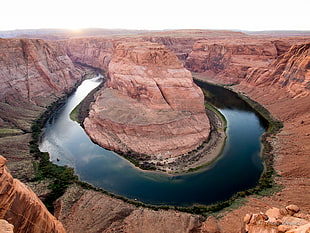 Horseshoe Bend at daytime, colorado river, arizona HD wallpaper