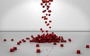 Cubes,  Red,  Set,  Shape