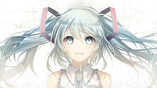 Hatsune Miku digital wallpaper, Vocaloid, Hatsune Miku, aqua eyes, aqua hair