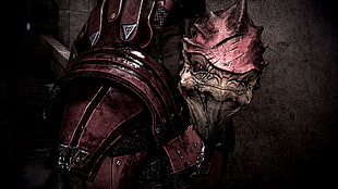 brown and red monster with armor wallpaper, Mass Effect, Wrex, video games