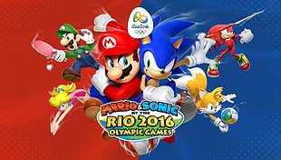 Mario & Sonic at the Rio 2016 Olympic Games illustration, video games, artwork, mario & sonic at the rio  2016 olympic games, Knuckles HD wallpaper