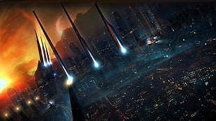 city buildings illustration, futuristic, architecture, futuristic city, science fiction HD wallpaper
