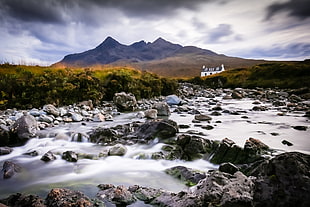 landscape photography of rocky rivers, scotland HD wallpaper