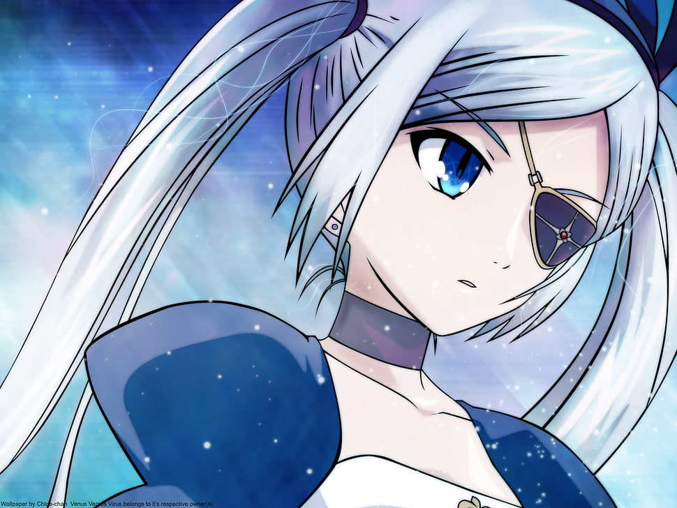 white haired female anime character HD wallpaper