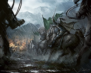 knights riding on horse towards battlefield digital wallpaper, war, horse, Darek Zabrocki , fantasy art HD wallpaper