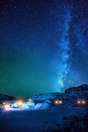 Milky Way galaxy, space, universe, stars, landscape