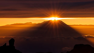 crepuscular photography of mountain, mount teide