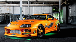 orange coupe, Fast and Furious, Toyota Supra, Supra