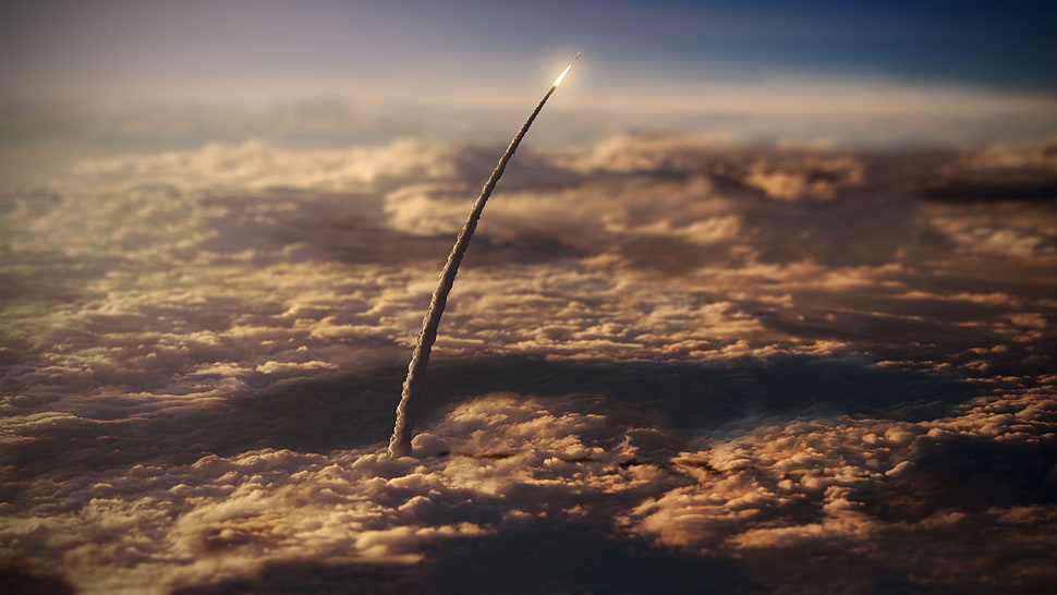 rocket illustration HD wallpaper