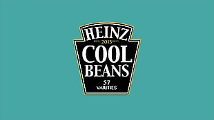 blue background with Heinz Cool Beans text overlay, food