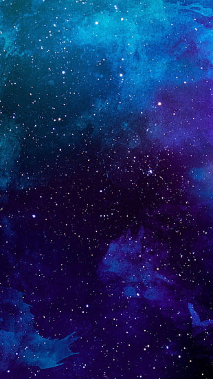 purple and blue galaxy illustration, digital art, colorful HD wallpaper