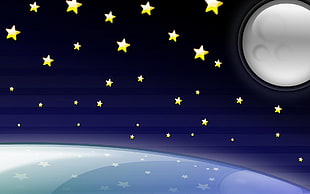 full-moon with star illustration