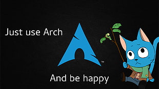 just use Arch text on black background, Arch Linux, Fairy Tail HD wallpaper