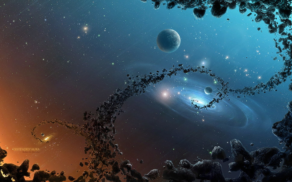 planets wallpaper, space, asteroid, render, planet HD wallpaper