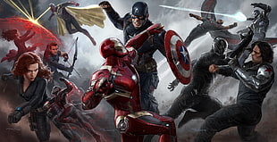 Marvel Avengers Civil War digital wallpaper