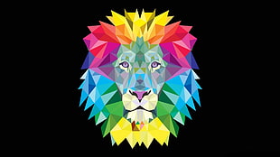 multicolored lion illustration