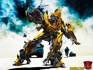 black and orange robot toy, Bumblebee (Transformers) HD wallpaper