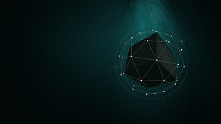 3D illustration of black cube digital wallpaper