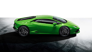 green sports car illustration, Lamborghini Huracan LP 610-4 , Lamborghini, green cars HD wallpaper