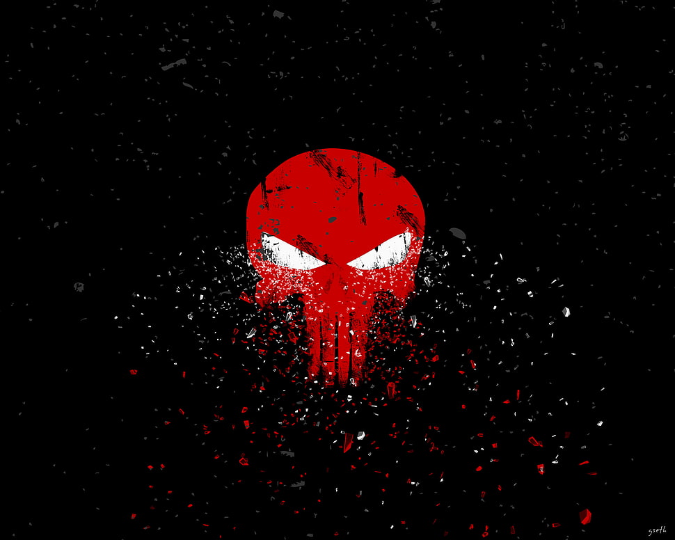 red and black Punisher digital wallpaper HD wallpaper