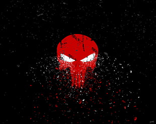 red and black Punisher digital wallpaper