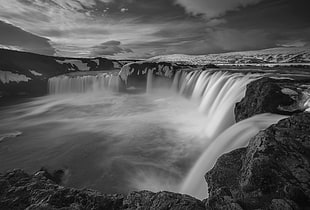 time lapse photography on water falls, iceland