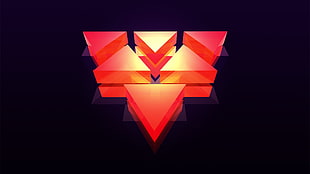 logo guessing game application, abstract, triangle, simple background, digital art