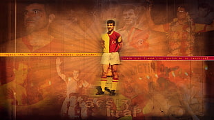 men's red and yellow soccer jersey, Galatasaray S.K., Metin Oktay HD wallpaper