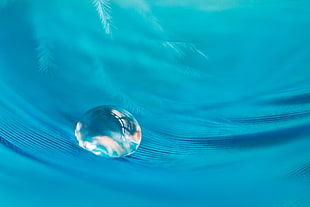 water droplet on blue textile timelapse photo