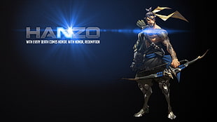Hanzo game character illustration, Blizzard Entertainment, Overwatch, Hanzo (Overwatch)